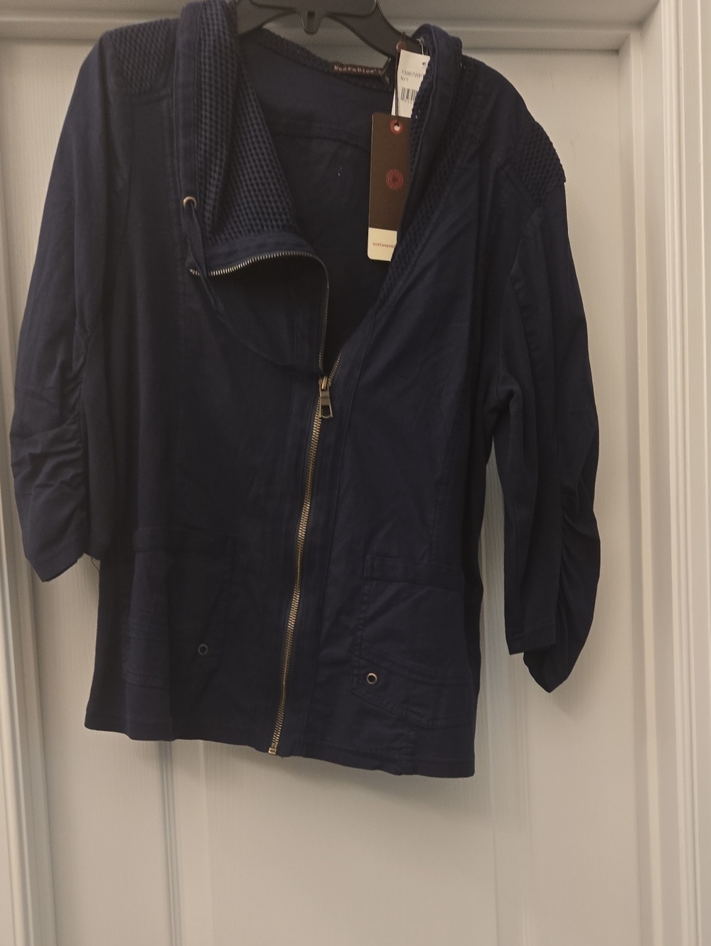 Casual Hooded Utility Jacket in Navy